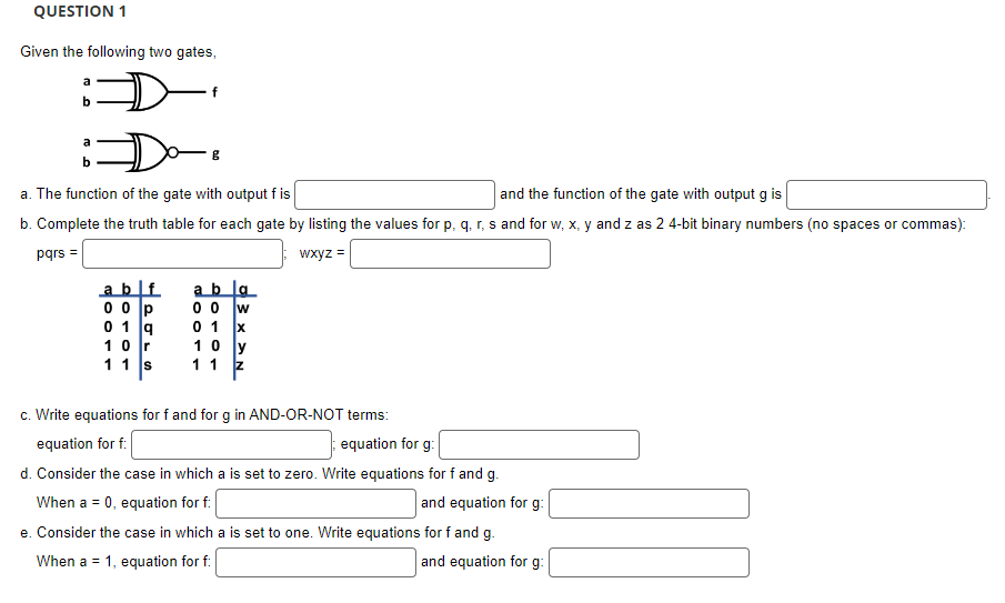 Solved Given the following two gates, a. The function of the | Chegg.com
