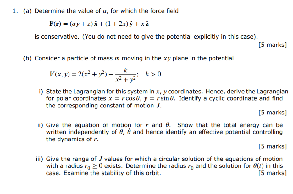 Solved 1 A Determine The Value Of A For Which The For Chegg Com