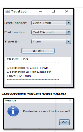 Solved 2.3.4 The start and end location combo boxes must | Chegg.com