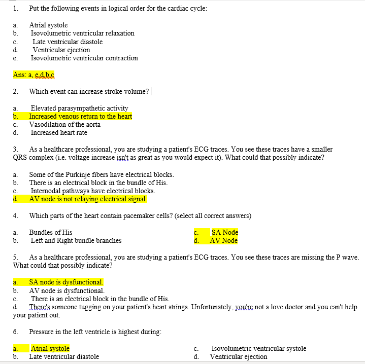 Solved 1. Put the following events in logical order for the | Chegg.com