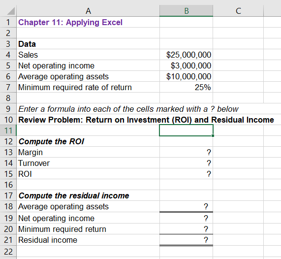 Verify that your worksheet matches the Review Problem | Chegg.com