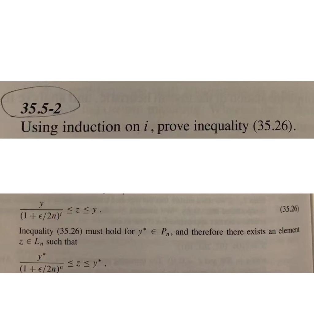 Solved 35.5-2 Using Induction On I, Prove Inequality | Chegg.com