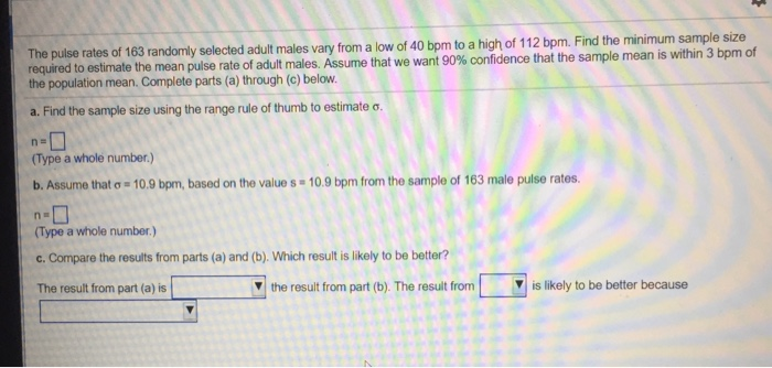 Solved The Pulse Rates Of 163 Randomly Selected Adult Males | Chegg.com