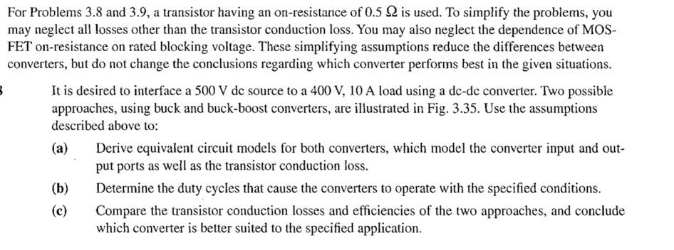 Solved or Problems 3.8 and 3.9, a transistor having an | Chegg.com