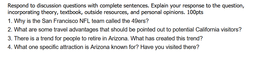 Solved Respond to discussion questions with complete | Chegg.com