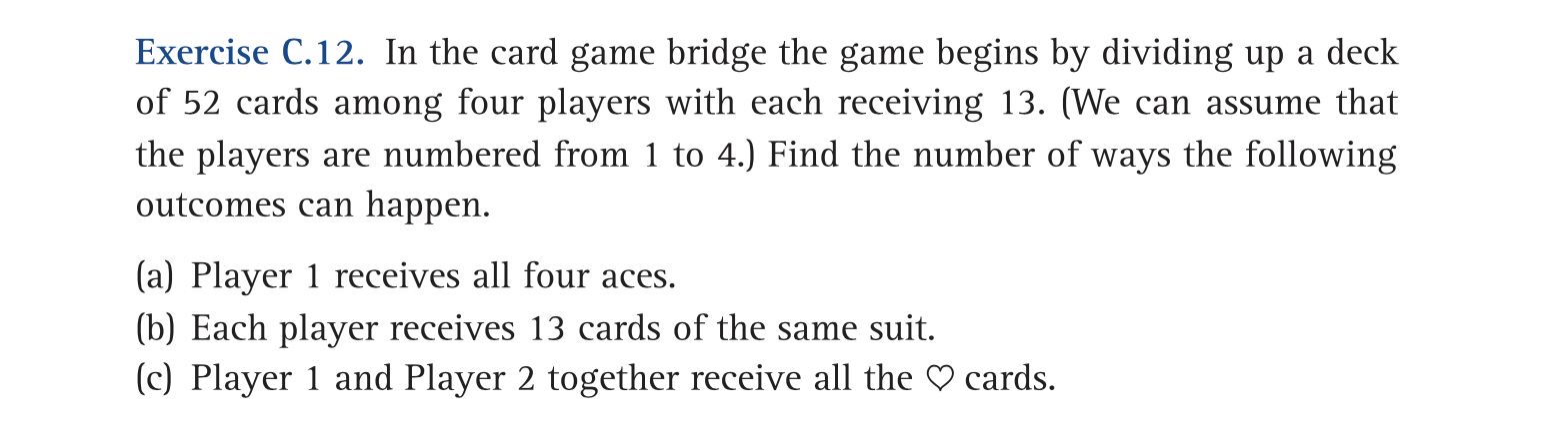 Solved Exercise C 12 In The Card Game Bridge The Game Chegg