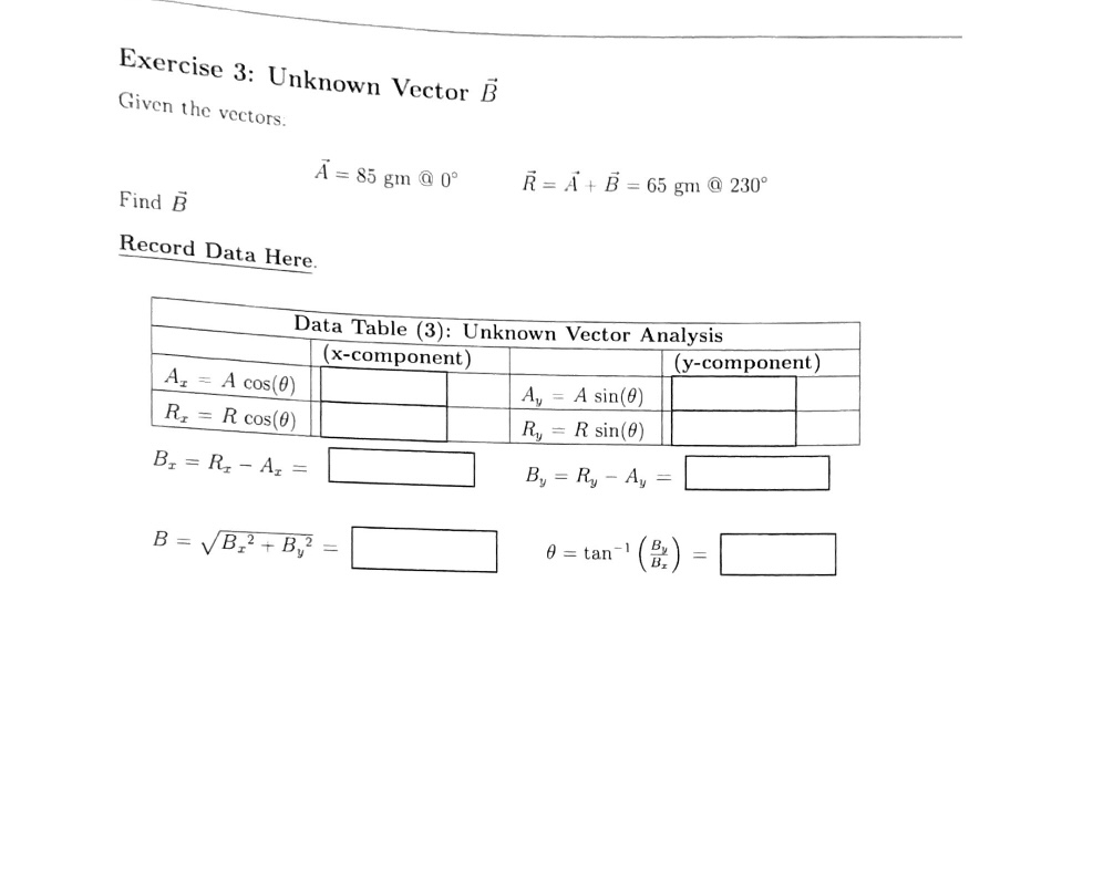 Solved Exercise 3: Unknown Vector B Given The Vectors. | Chegg.com