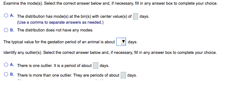 Solved: The Table Below Shows The Gestation Period (in Day... | Chegg.com