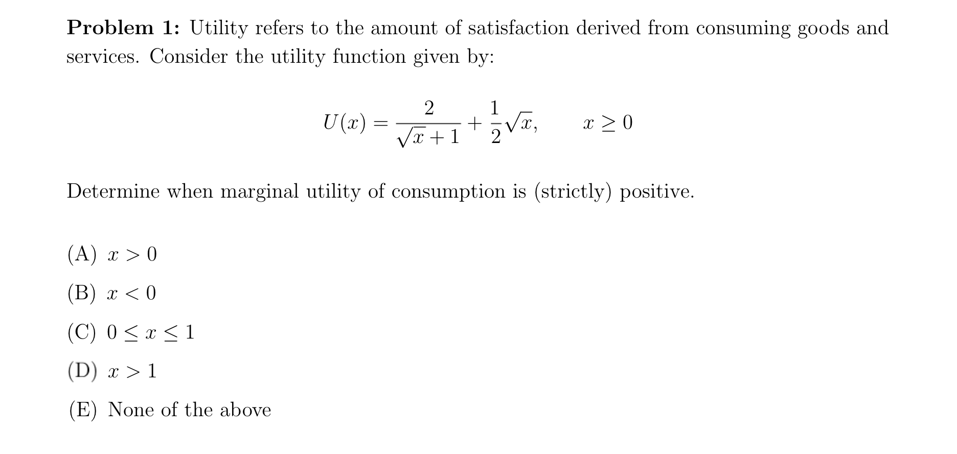 Solved Problem 1: Utility refers to the amount of | Chegg.com