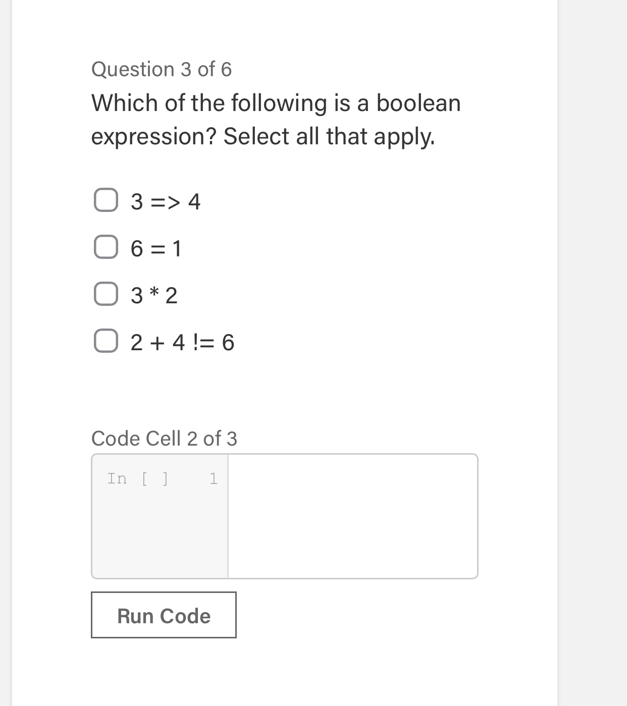 Solved Question 3 Of 6 Which Of The Following Is A Boolean | Chegg.com