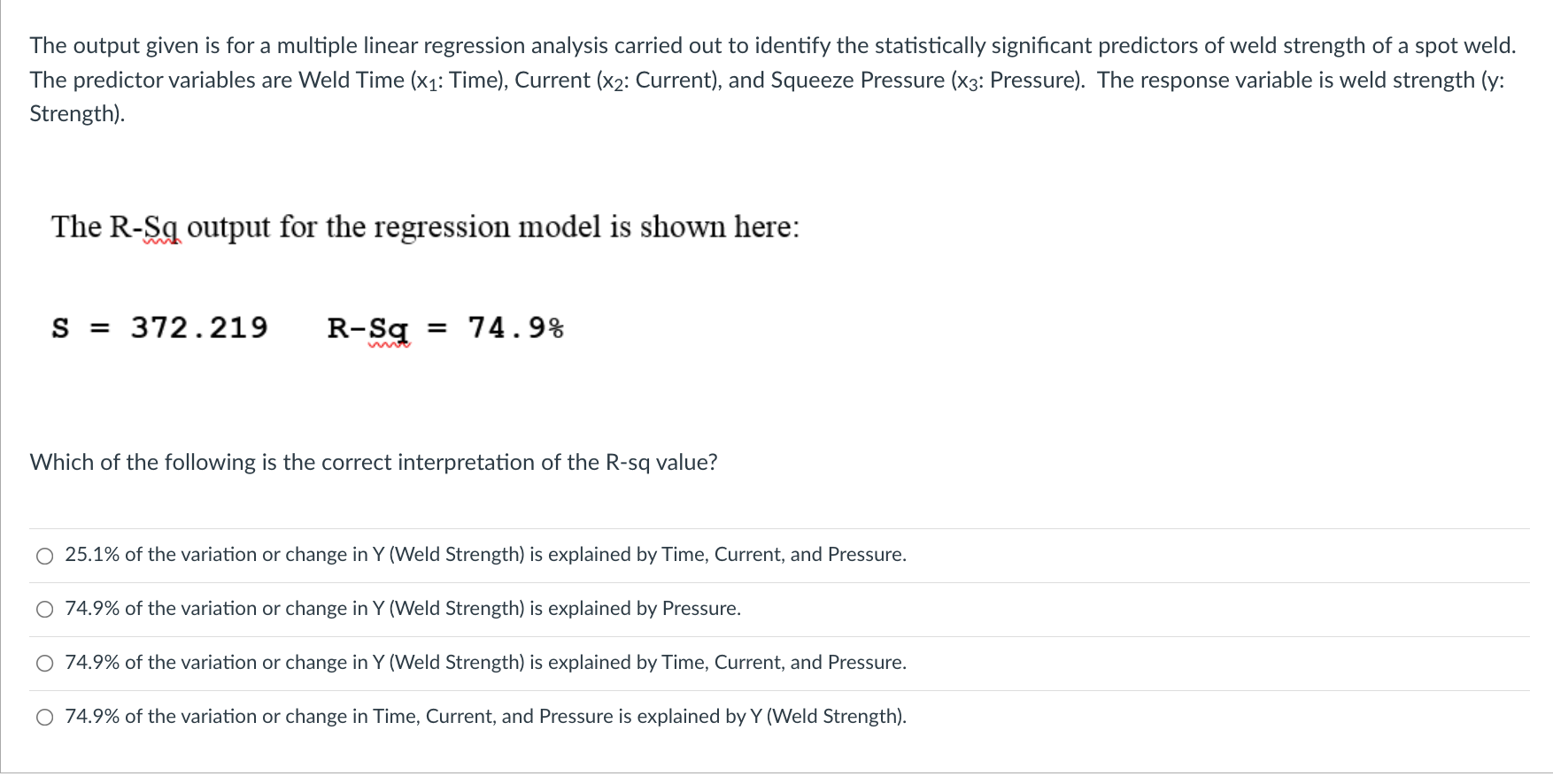 Solved The output given is for a multiple linear regression | Chegg.com