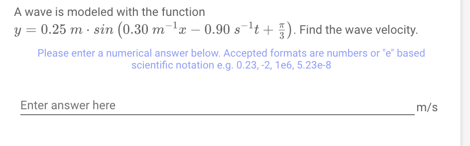 Solved A wave is modeled with the function | Chegg.com