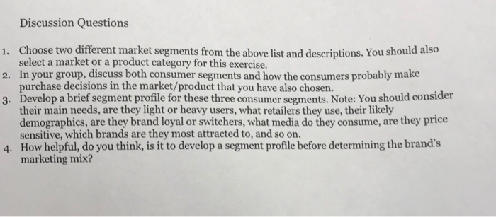 Solved Discussion Questions 1. Choose two different market | Chegg.com