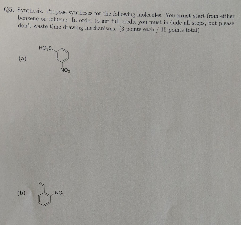 Solved Synthesis. Propose Syntheses For The Following | Chegg.com