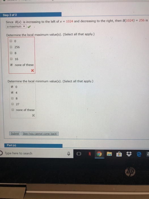Solved Step 2 of 2 Since B(x) is increasing to the left of | Chegg.com