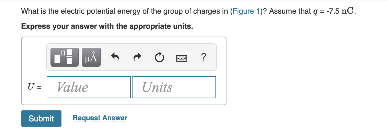 Solved What is the electric potential energy of the group of | Chegg.com