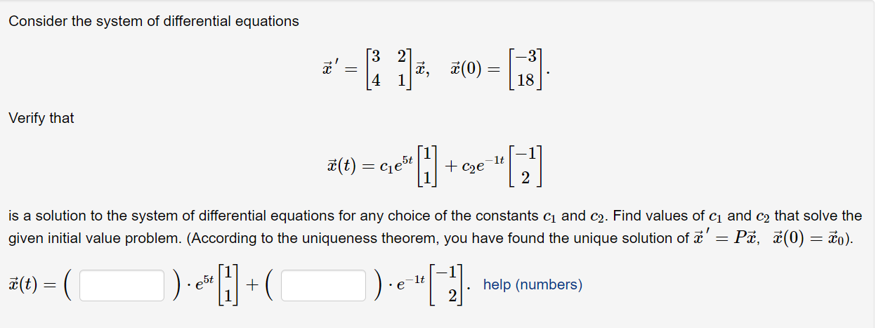 Solved Consider the system of differential equations | Chegg.com