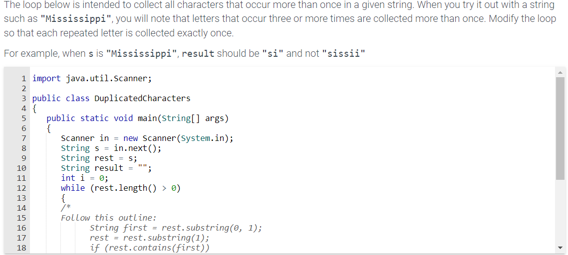 Solved The loop below is intended to collect all characters | Chegg.com