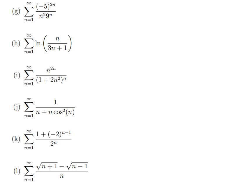 Solved For each of the following series, determine whether | Chegg.com
