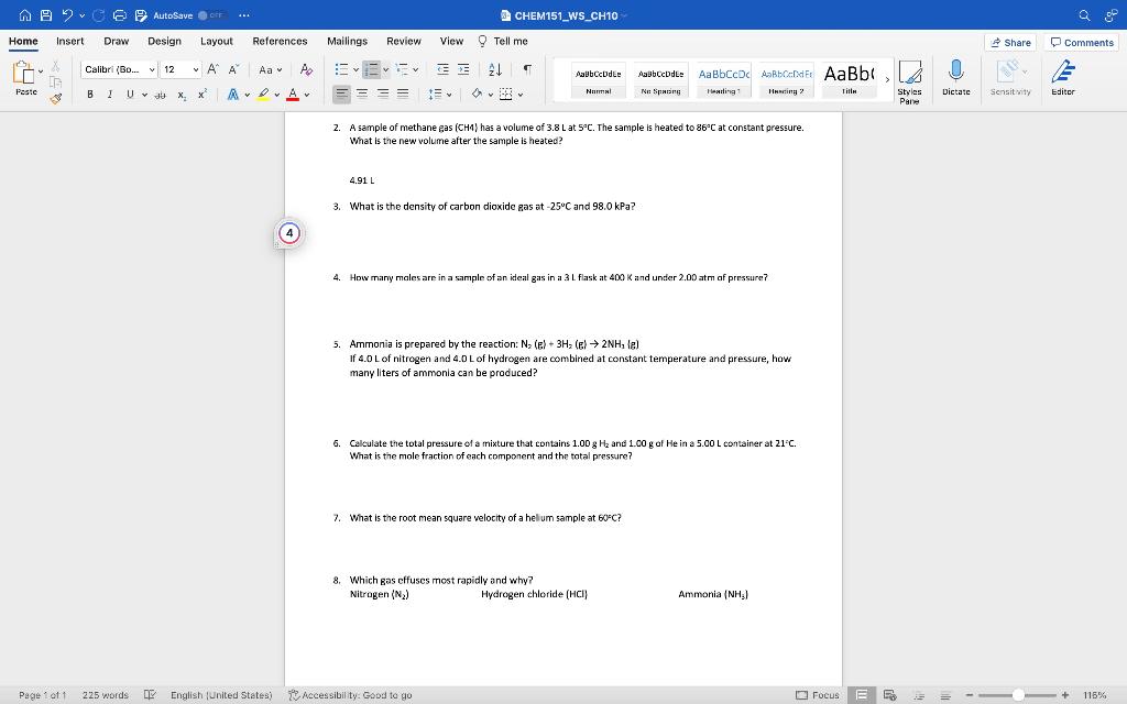 Solved A @ AutoSaver Home Insert Draw Design Layout | Chegg.com