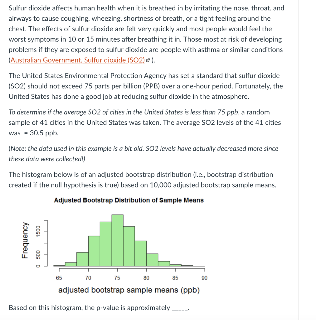 Solved Sulfur dioxide affects human health when it is