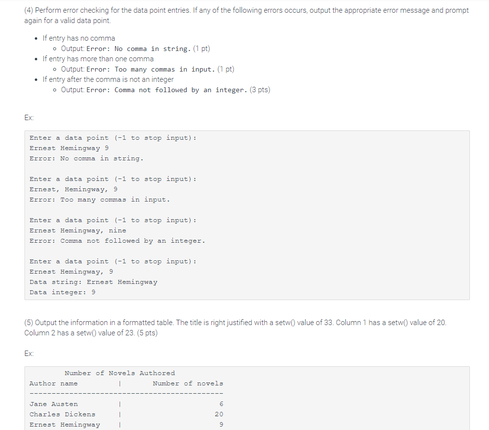 Solved (4) Perform error checking for the data point | Chegg.com