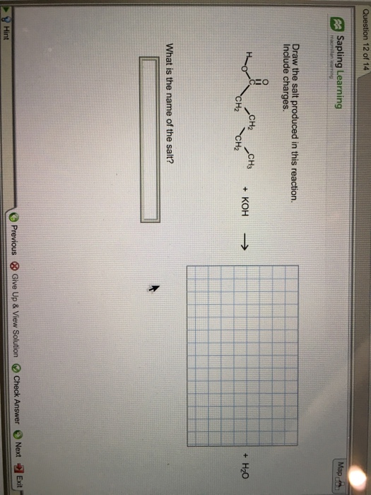 Solved Question 12 of 14 Map Draw the salt produced in this