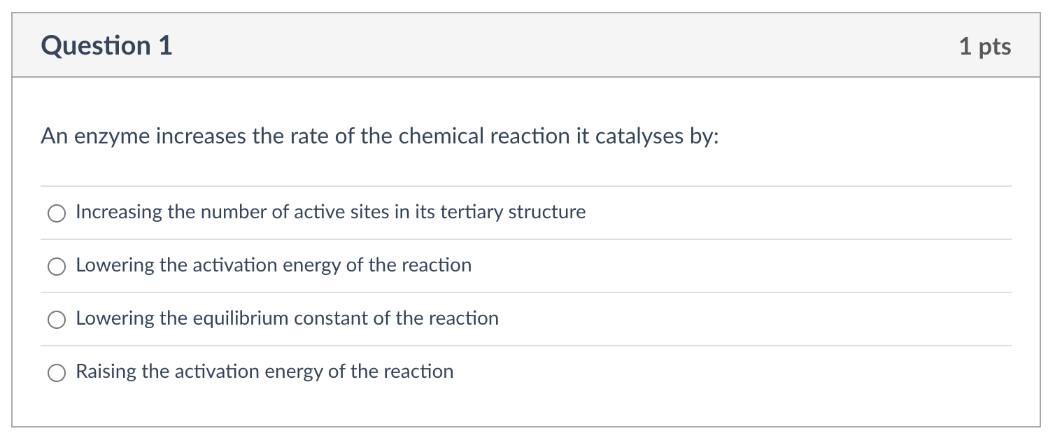 Solved An enzyme increases the rate of the chemical reaction | Chegg.com