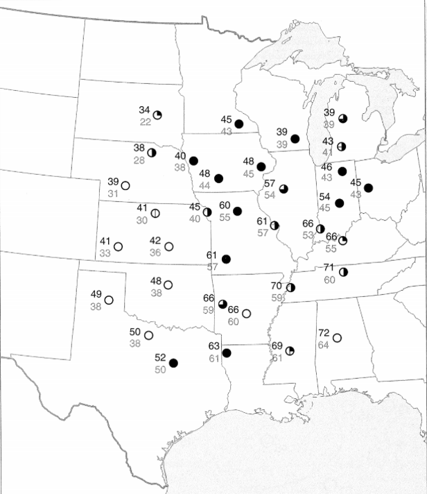 Construct isodrosotherms at 5°F intervals (such as | Chegg.com