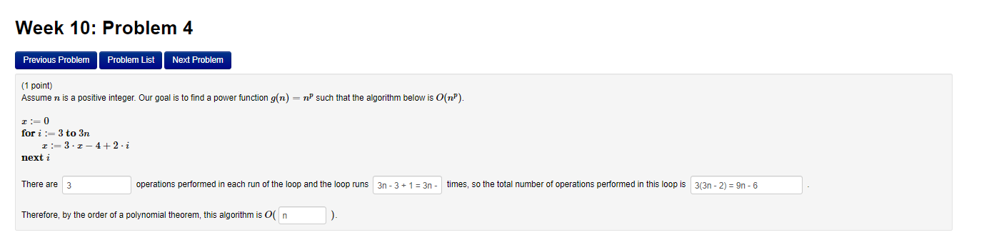 Solved (1 point) Assume n is a positive integer. Our goal is | Chegg.com