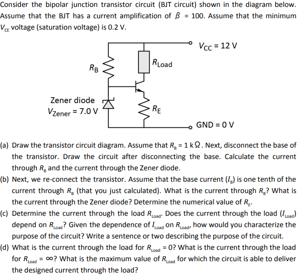 Solved Consider The Bipolar Junction Transistor Circuit (BJT | Chegg.com