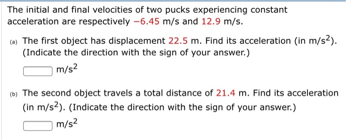 Solved The initial and final velocities of two pucks | Chegg.com