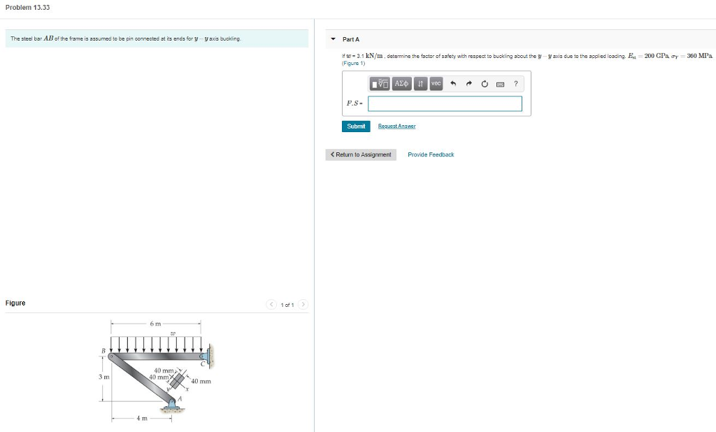 Solved Problem 13.33 The Steel Bar AB Of The Frame Is | Chegg.com