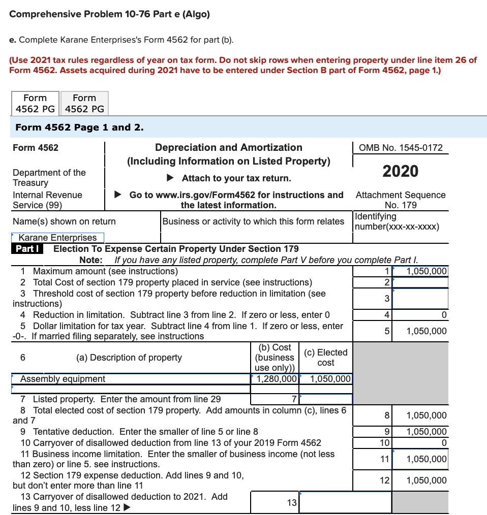 Required Information Comprehensive Problem 10 76 Lo