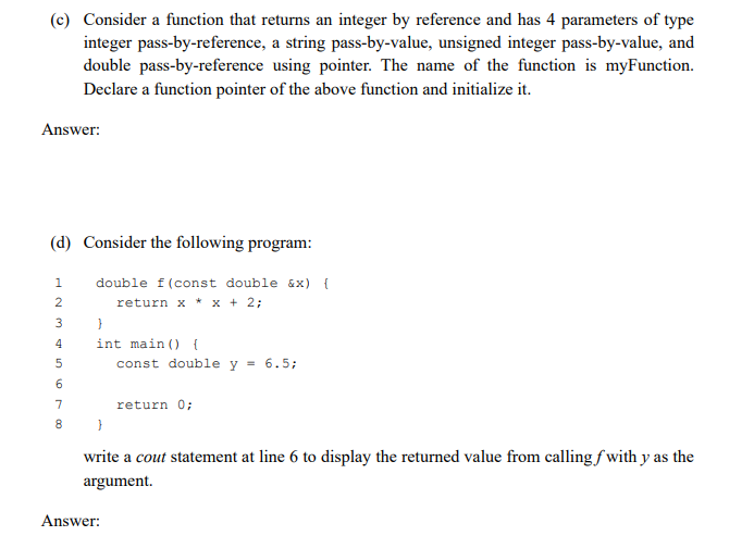Solved 2 3 4 5 (5 points each) Answer the following | Chegg.com