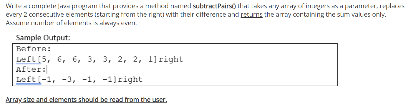Solved Write a complete Java program that provides a method | Chegg.com