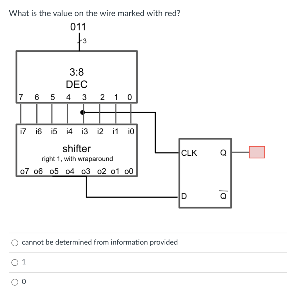 Solved What Is The Value On The Wire Marked With Red 011 Chegg Com