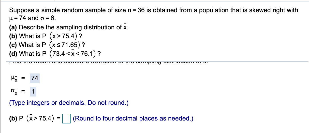 solved-suppose-a-simple-random-sample-of-size-n-36-is-chegg