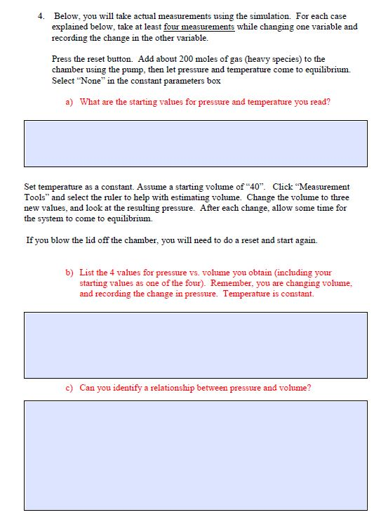 Solved Gases and the Gas Laws Lab Procedure Answer the