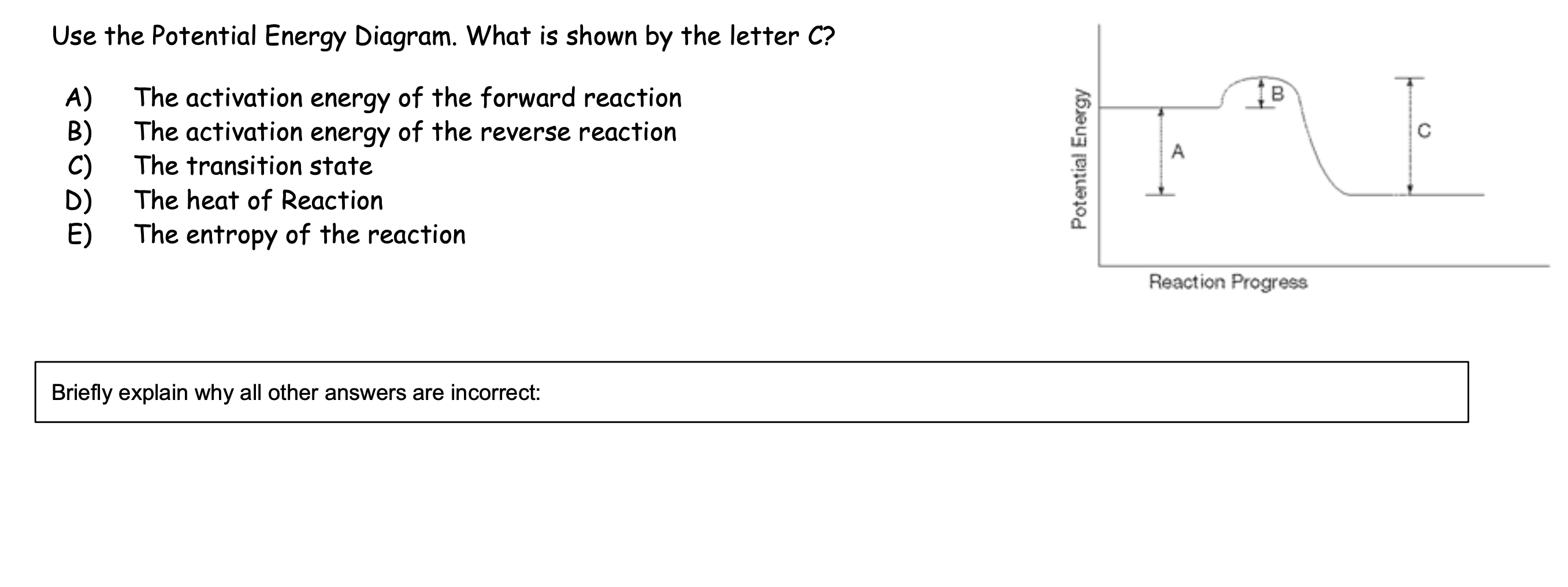 Solved Use the Potential Energy Diagram. What is shown by | Chegg.com