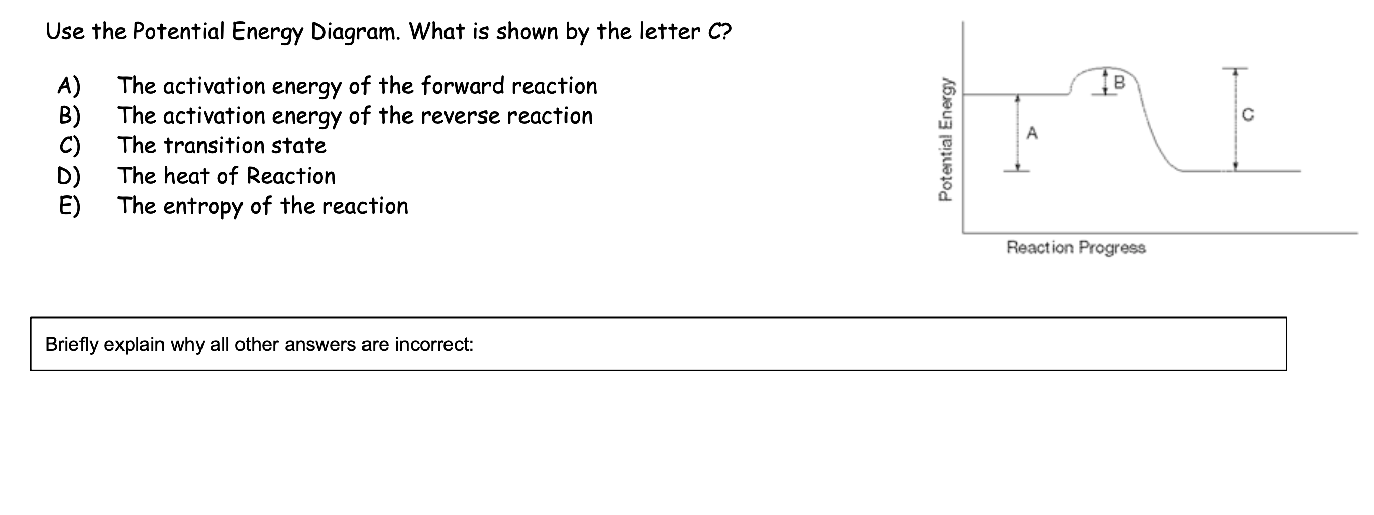 Solved Use The Potential Energy Diagram. What Is Shown By | Chegg.com