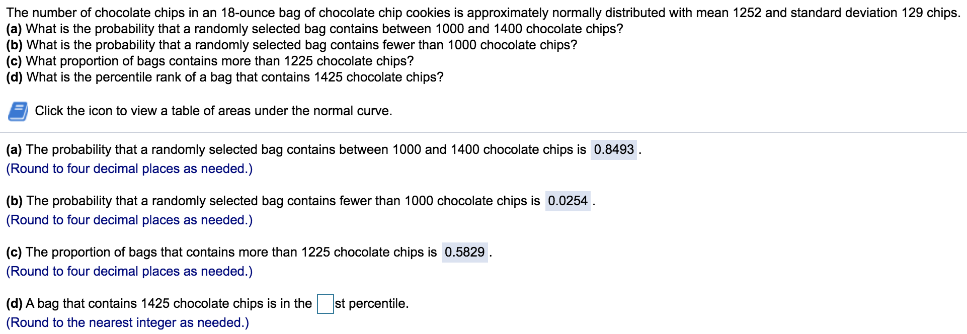 Solved The Number Of Chocolate Chips In An 18-ounce Bag Of | Chegg.com