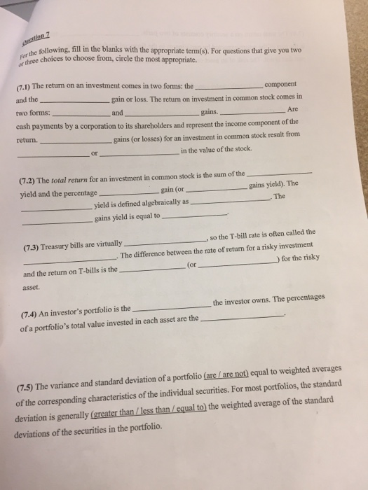 Solved Question 1 A year ago you bought 100 shares of | Chegg.com