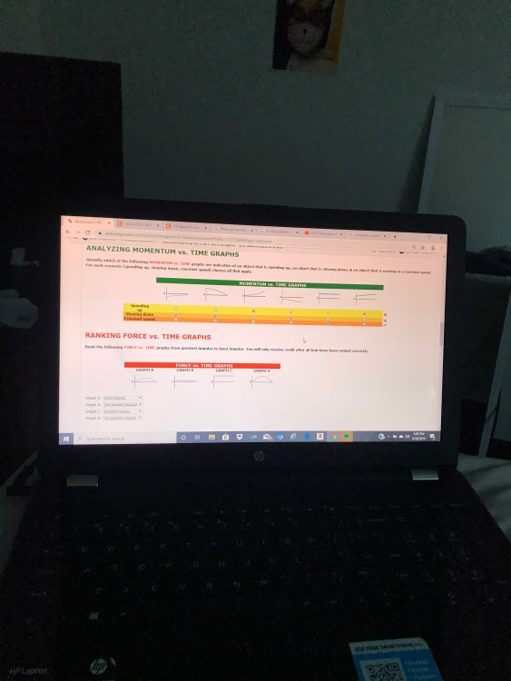 Solved ANALYZING MOMENTUM vs. TIME GRAPHS identify which of | Chegg.com