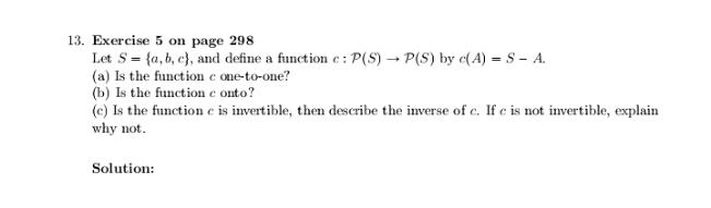 Solved 13. Exercise 5 on page 298 Let S={a,b,c}, and define | Chegg.com