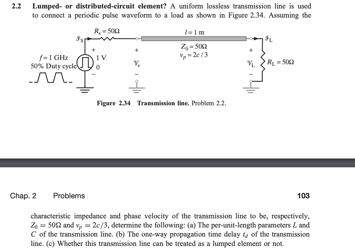 Solved 2 Lumped- or distributed-circuit element? A uniform | Chegg.com