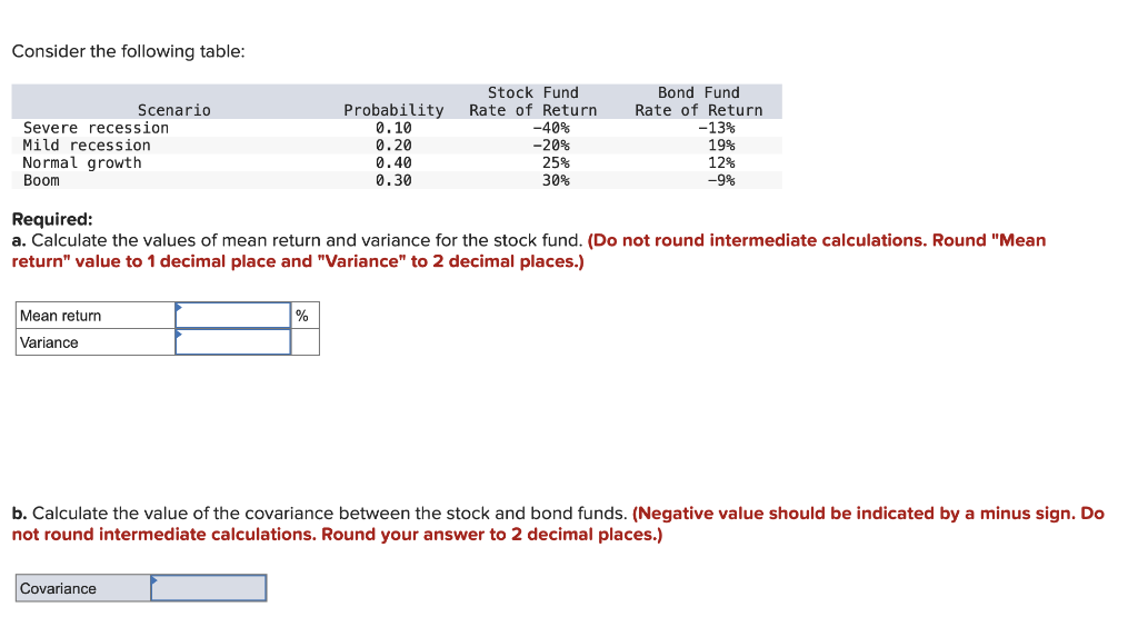 Solved Consider the following table: Required: a. Calculate | Chegg.com