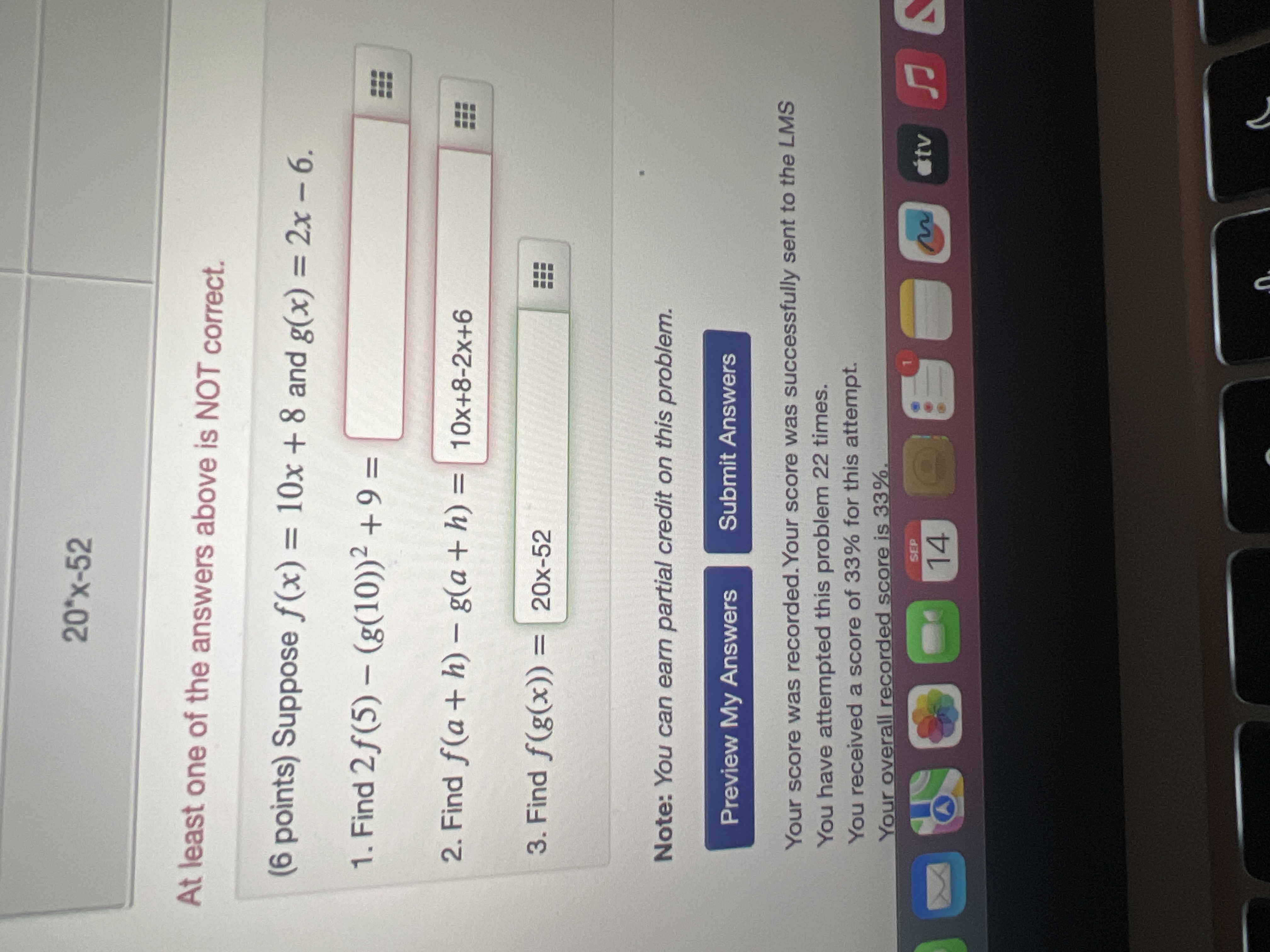 Solved At least one of the answers above is NOT correct. (6 | Chegg.com