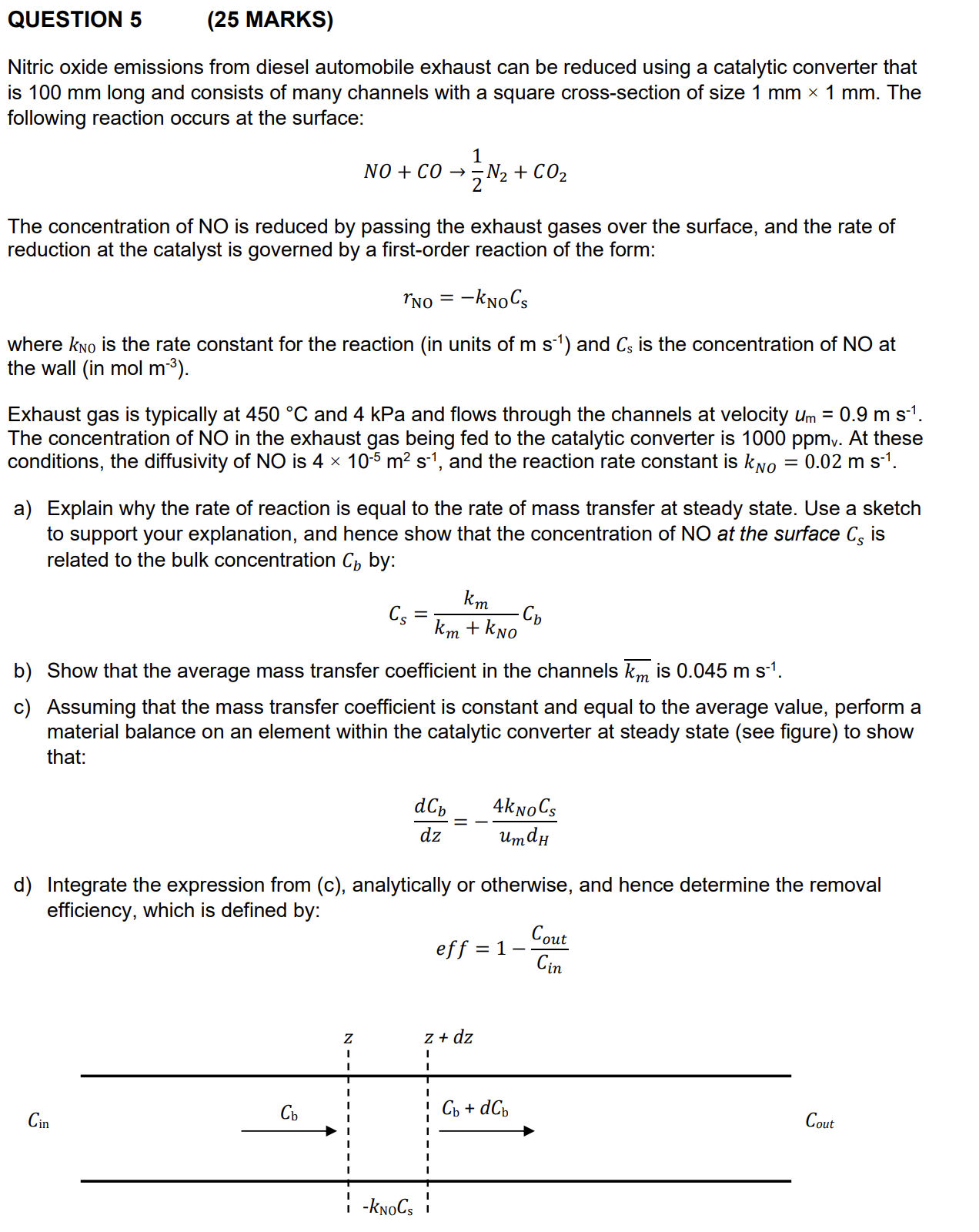 Solved Nitric oxide emissions from diesel automobile exhaust
