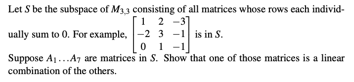 M3 Matrices Solved Let S be the subspace of M3,3 consisting of all | Chegg.com